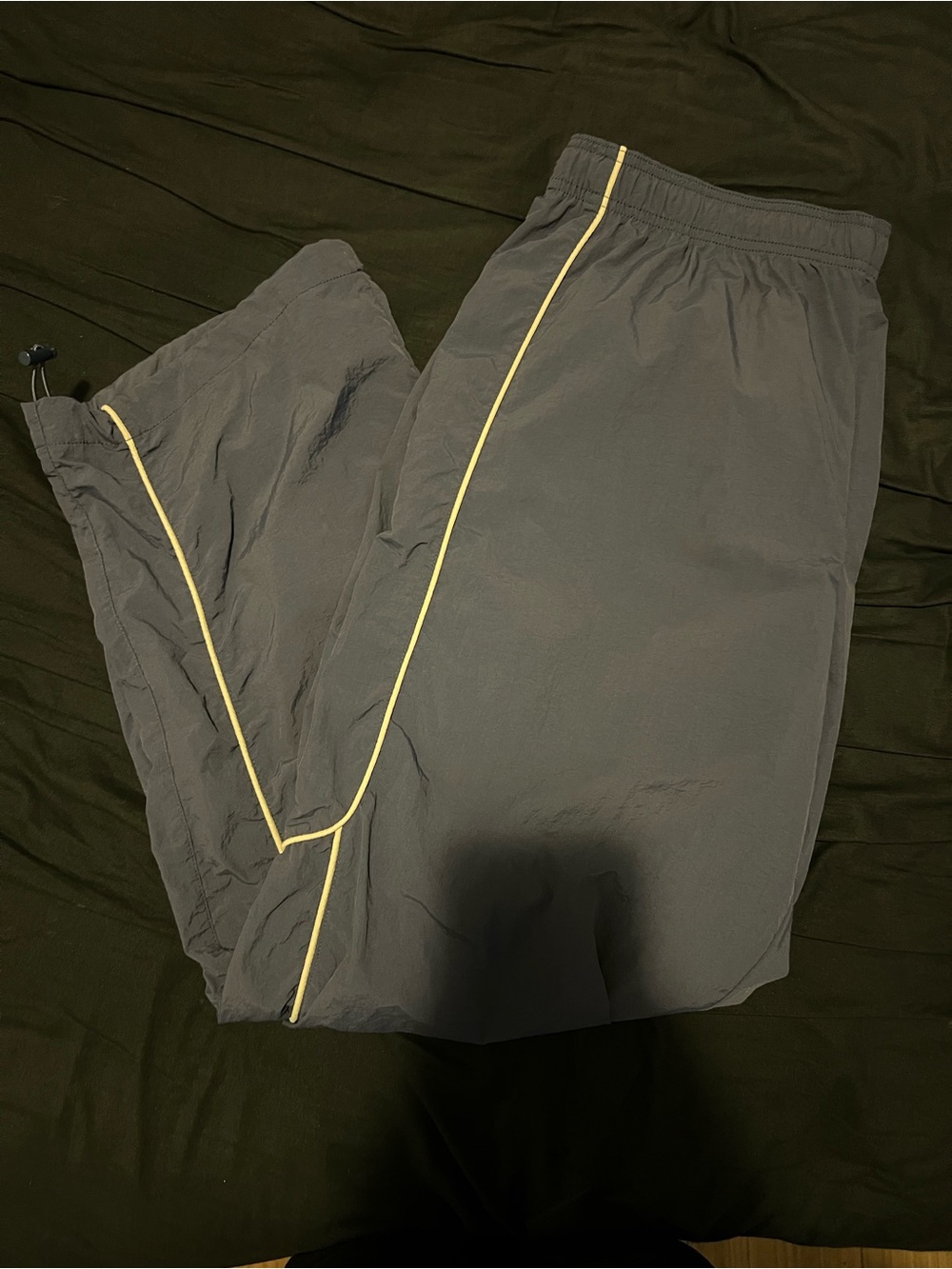 Women's Gray Track Pants with white Piping
